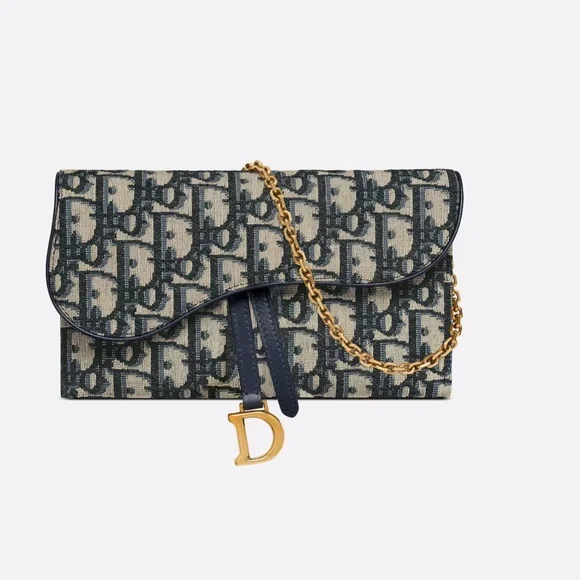 Dior long saddle wallet with chain - Picture 2 of 5